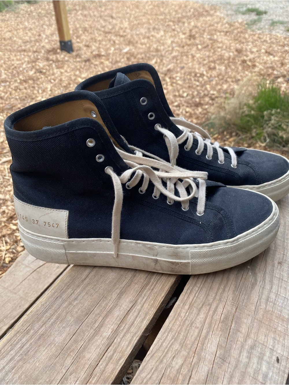 Woman by Common Projects Black High-Top Canvas Sneakers
